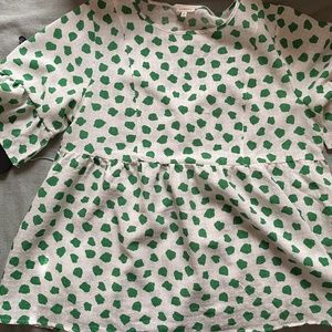 Green Polka Dot Top- Size Large